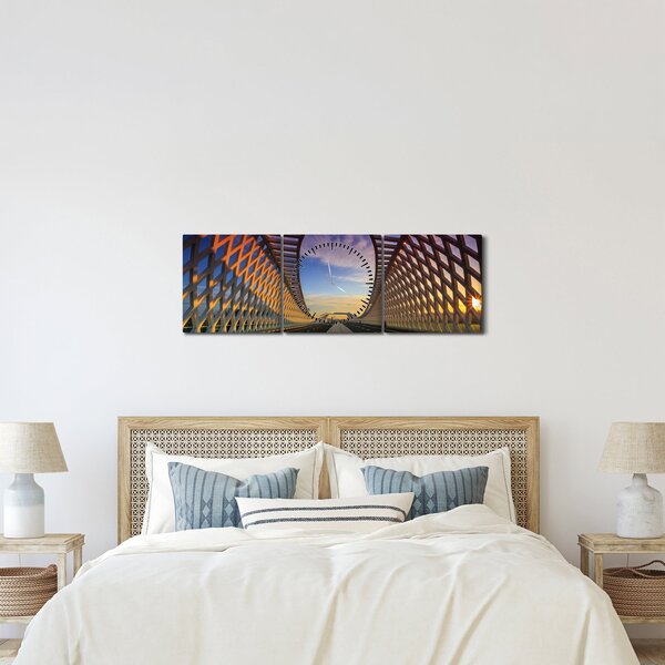 A modern hídépítészet képe (órával) (90x30 cm)