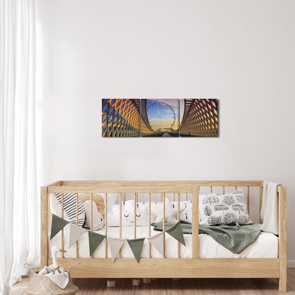 A modern hídépítészet képe (órával) (90x30 cm)