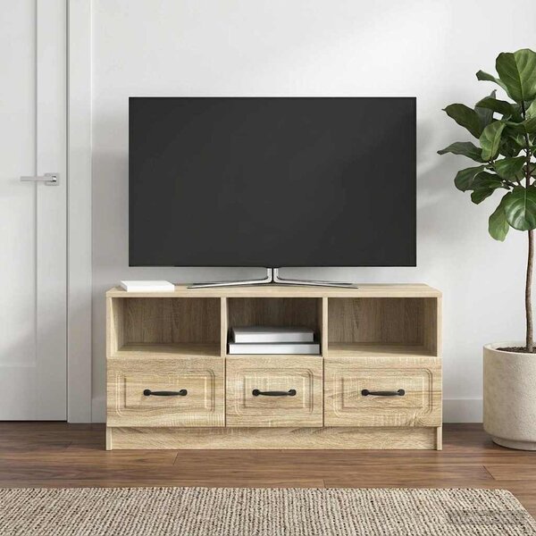 TV szekrény fiókkal Sonoma Tölgy 102 x 34,5 x 47 cm Szerelt Fa