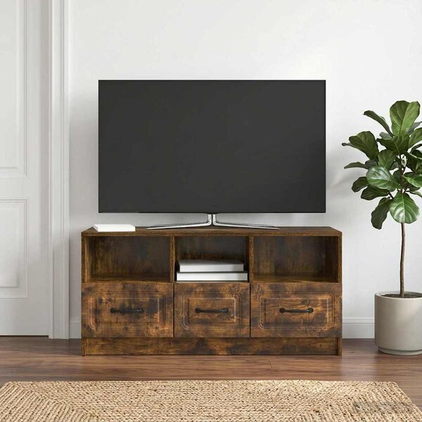 TV szekrény fiókkal Füstös Tölgy 102 x 34,5 x 47 cm Szerelt Fa