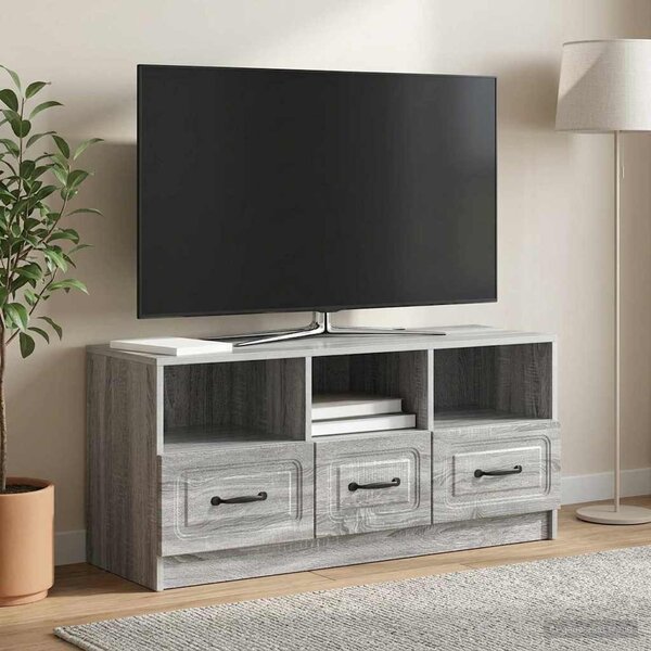 TV szekrény fiókkal Szürke Sonoma 102 x 34,5 x 47 cm Szerelt Fa