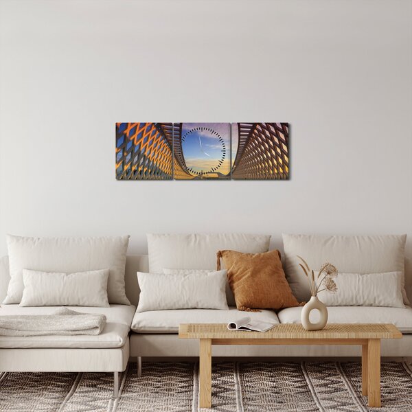 A modern hídépítészet képe (órával) (90x30 cm)