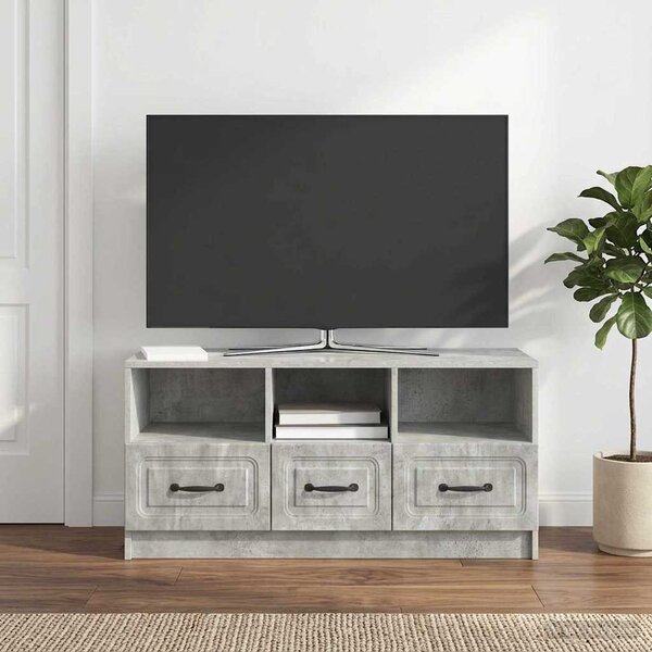 TV szekrény fiókkal Betonszürke 102 x 34,5 x 47 cm Szerelt Fa