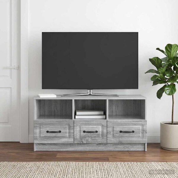 TV szekrény fiókkal Szürke Sonoma 102 x 34,5 x 47 cm Szerelt Fa