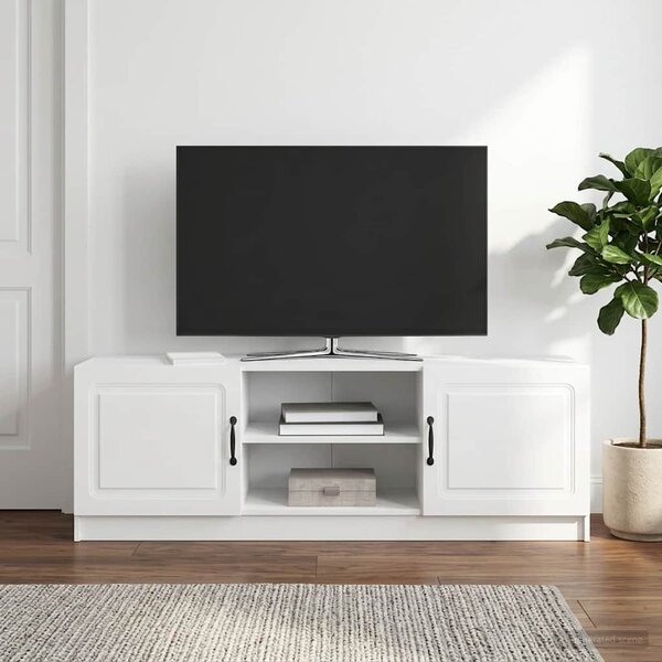 TV szekrény Magasfényű Fehér 150 x 31 x 47 cm Szerelt Fa
