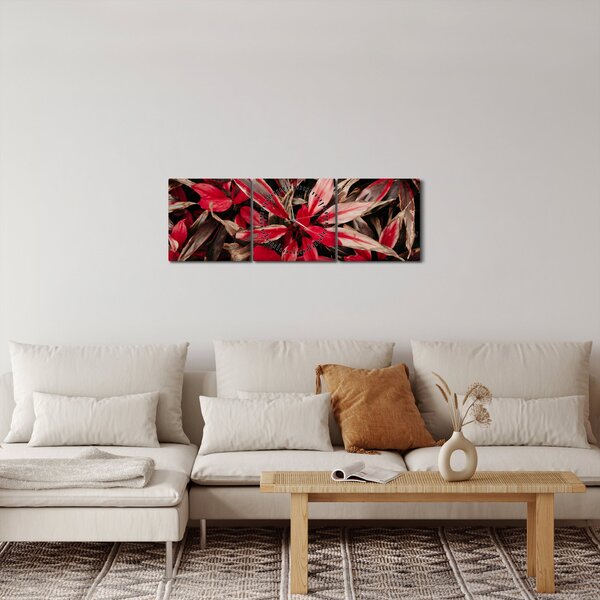 Piros szirmok képe (órával) (90x30 cm)