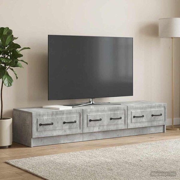 TV szekrény 147 x 34,5 x 27 cm Betonszürke Szerelt Fa