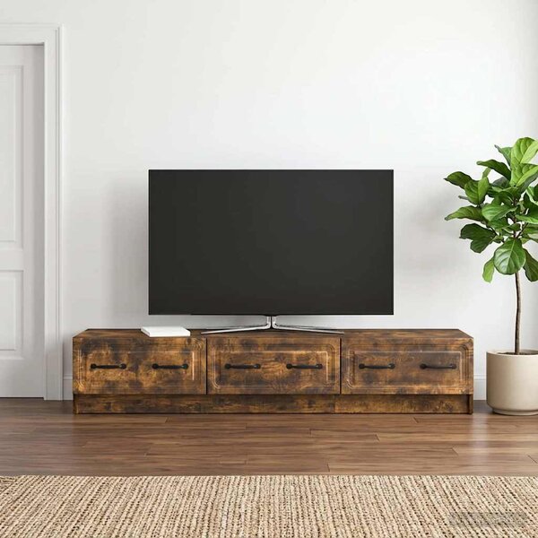 TV szekrény 147 x 34,5 x 27 cm Füstös Tölgy Szerelt Fa