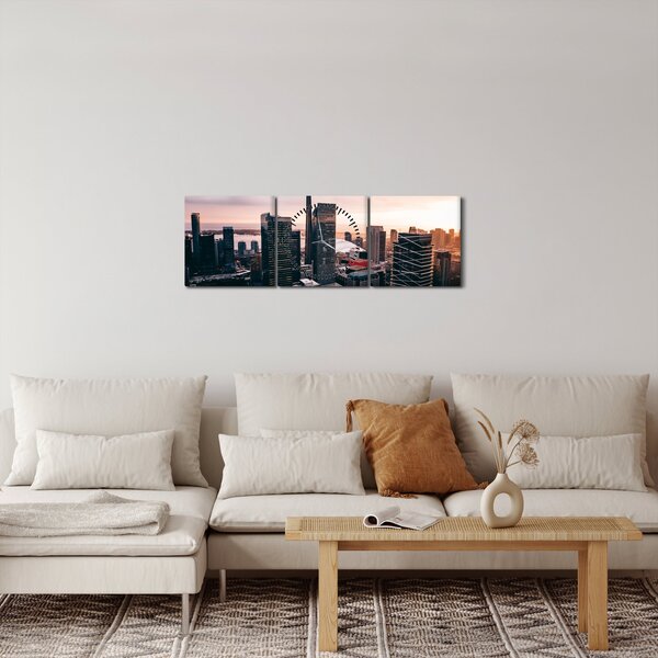 Kép - kilátás a városi központra (órával) (90x30 cm)