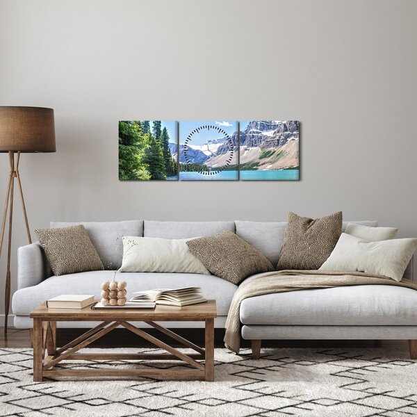 Egy alpesi tó képe (órával) (90x30 cm)