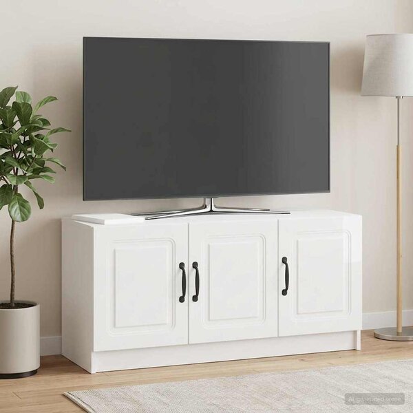 TV szekrény Magasfényű Fehér 99 x 34,5 x 47 cm Szerelt Fa