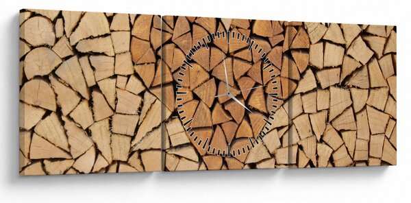 Kép - szív fából (órával) (90x30 cm)