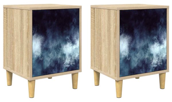 Éjjeliszekrény RAALTE 2 db Sonoma Tölgy 36 x 33 x 50 cm