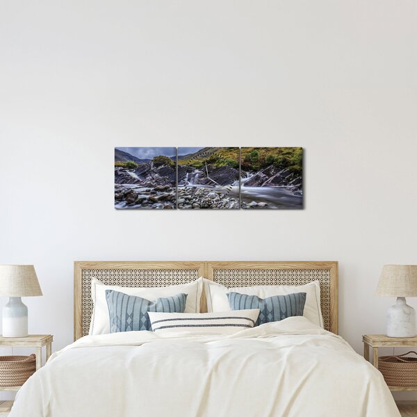 Folyó víz képe (órával) (90x30 cm)