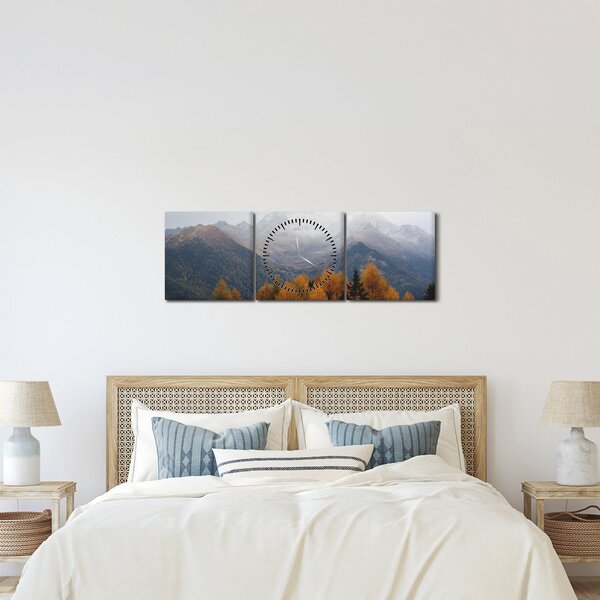 Kép - Kilátás a hegyre (órával) (90x30 cm)