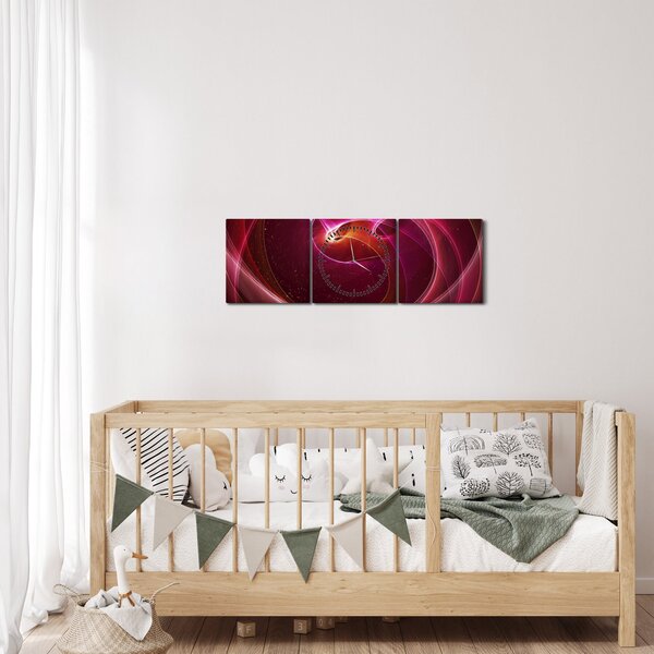 Kép - Világos vonalak (órával) (90x30 cm)