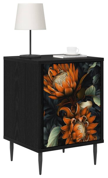 Éjjeliszekrény LOCHEM 2 db Fekete Tölgy 36 x 33 x 51 cm