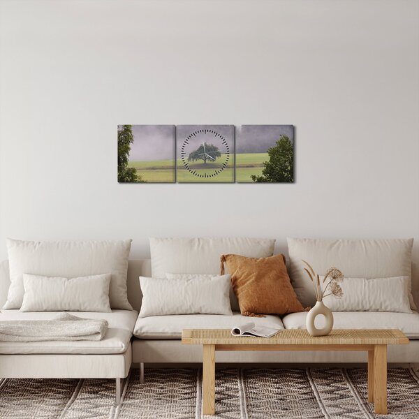 Egy kép a rétről egy fával (órával) (90x30 cm)