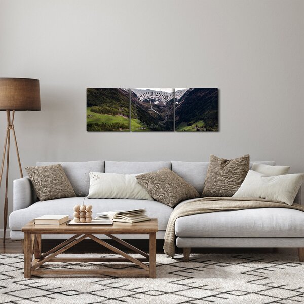 Kép - Völgy a hegyek alatt (órával) (90x30 cm)
