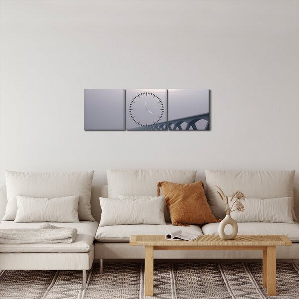 Egy híd képe a ködben (órával) (90x30 cm)
