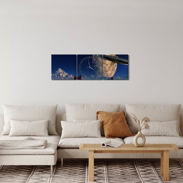 Kép - idegenek érkezése (órával) (90x30 cm)