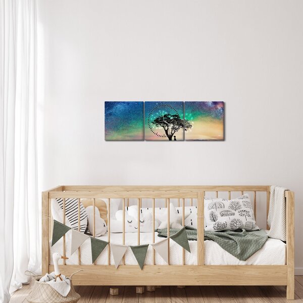 Kép - Pihenés a csillagok alatt (órával) (90x30 cm)