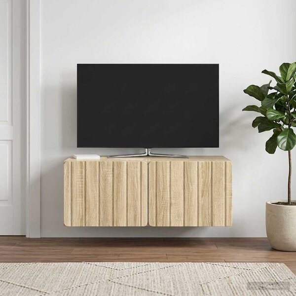 Fali TV szekrény 78,5 x 41 x 30 cm Sonoma Tölgy Szerelt Fa