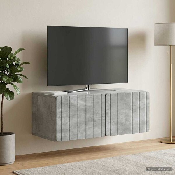 Fali TV szekrény 78,5 x 41 x 30 cm Betonszürke Szerelt Fa