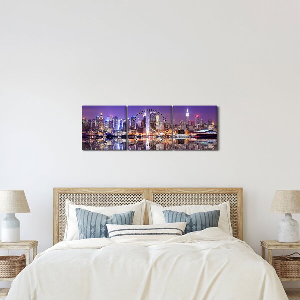 Manhattan képe (órával) (90x30 cm)