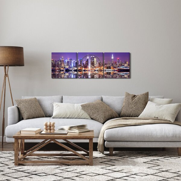 Manhattan képe (órával) (90x30 cm)
