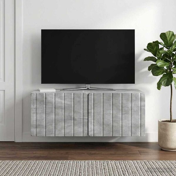 Fali TV szekrény 78,5 x 41 x 30 cm Betonszürke Szerelt Fa