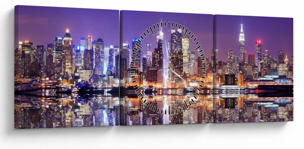 Manhattan képe (órával) (90x30 cm)