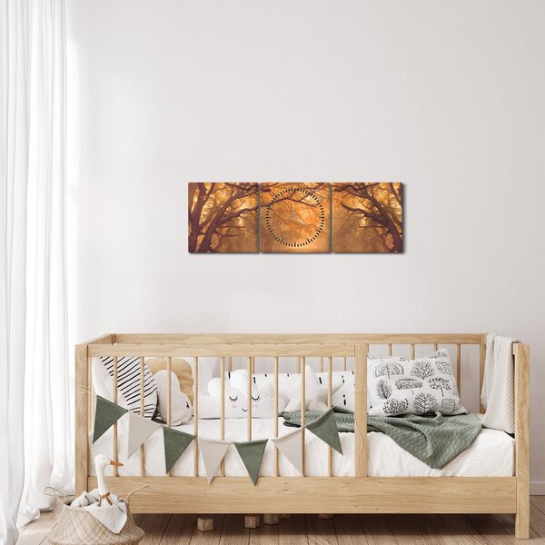 Egy út képe egy őszi tájon (órával) (90x30 cm)