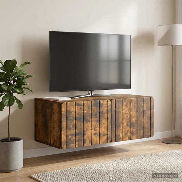 Fali TV szekrény 78,5 x 41 x 30 cm Füstös Tölgy Szerelt Fa