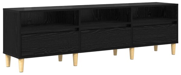 TV szekrény 150 x 30 x 45 cm Fekete tölgy Szerelt Fa