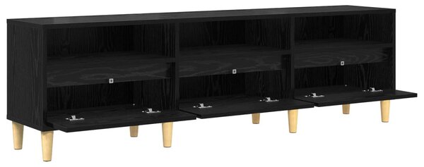 TV szekrény 150 x 30 x 45 cm Fekete tölgy Szerelt Fa