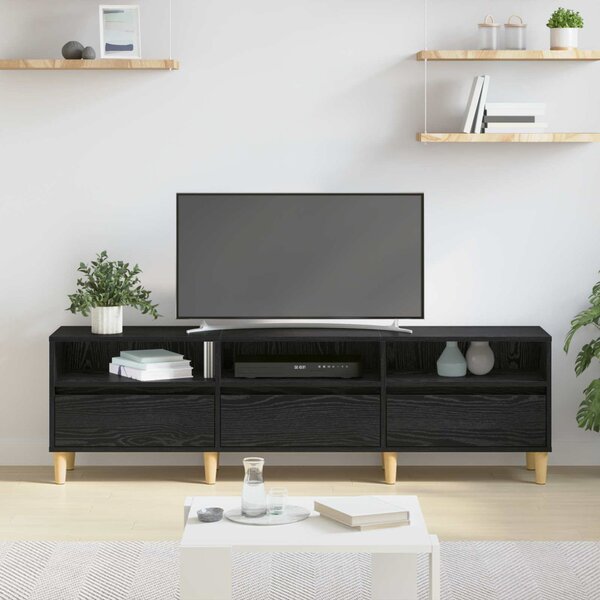 TV szekrény 150 x 30 x 45 cm Fekete tölgy Szerelt Fa