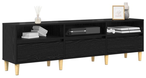TV szekrény 150 x 30 x 45 cm Fekete tölgy Szerelt Fa