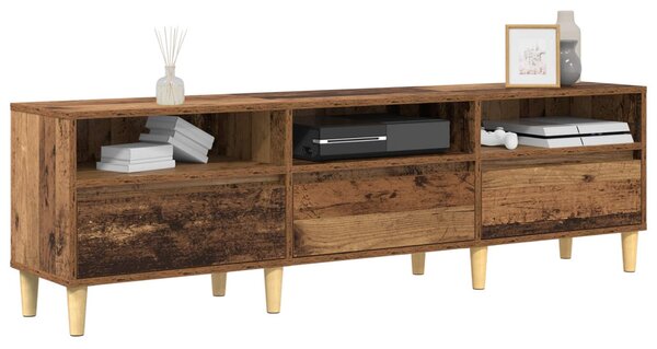 TV szekrény 150 x 30 x 45 cm Öreg fa Szerelt Fa