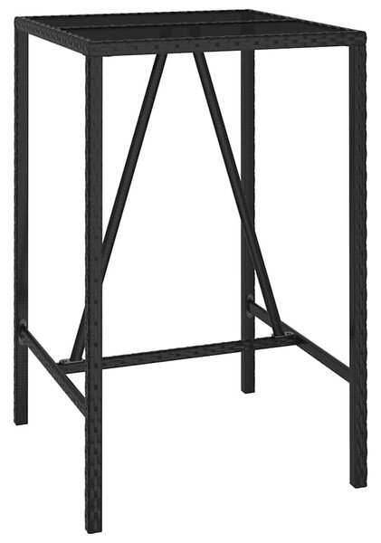 3 részes fekete polyrattan kerti bárszett
