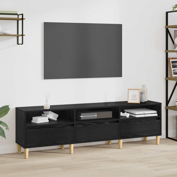 TV szekrény 150 x 30 x 45 cm Fekete tölgy Szerelt Fa