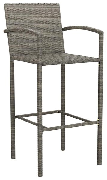 7 részes szürke polyrattan kerti bárszett