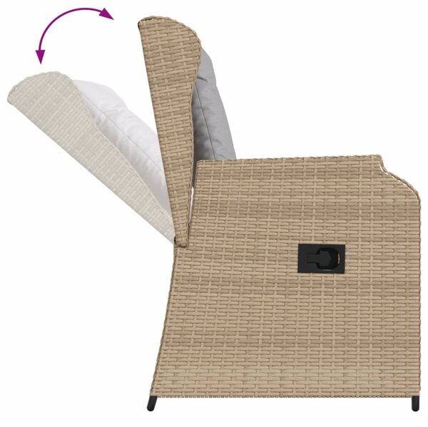 5 részes bézs polyrattan kerti ülőgarnitúra párnákkal