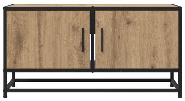 TV szekrény 80 x 34,5 x 40 cm Kézműves Tölgy Szerelt Fa