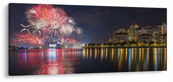 A szingapúri tűzijáték képe (120x50 cm)
