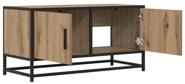 TV szekrény 80 x 34,5 x 40 cm Kézműves Tölgy Szerelt Fa