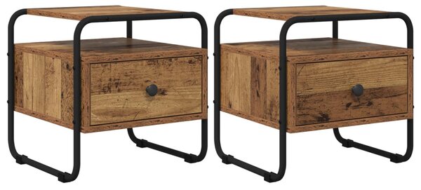 Éjjeliszekrény 2 db Antik Fa 40 x 39,5 x 40 cm Szerelt Fa