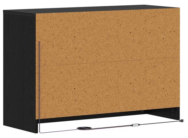 TV szekrény 91 x 34 x 61 cm Fekete Tölgy Szerelt Fa