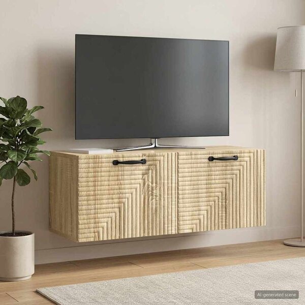 Fali TV szekrény Sonoma Tölgy 78,5 x 31 x 30 cm Szerelt Fa