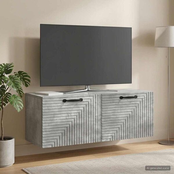 Fali TV szekrény Betonszürke 78,5 x 31 x 30 cm Szerelt Fa
